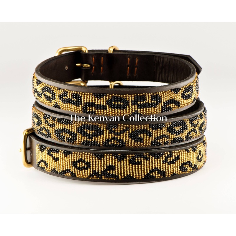 “Leopard” Beaded Dog Collar
