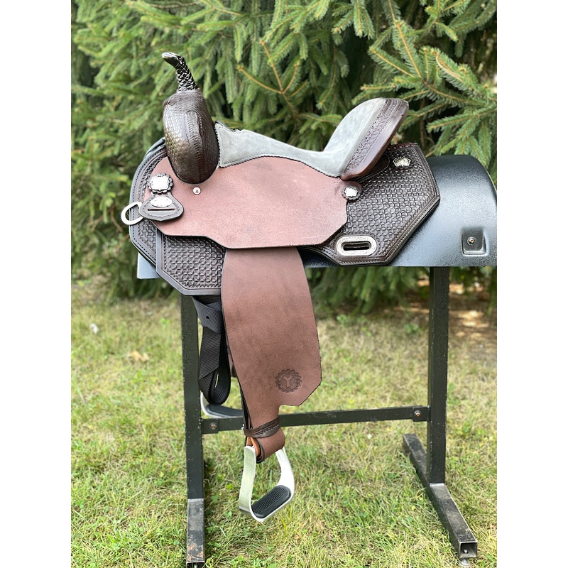 14.5 inch Circle Y Sarah Rose Prairie Rose Flex2 Barrel Saddle, 5215-1401