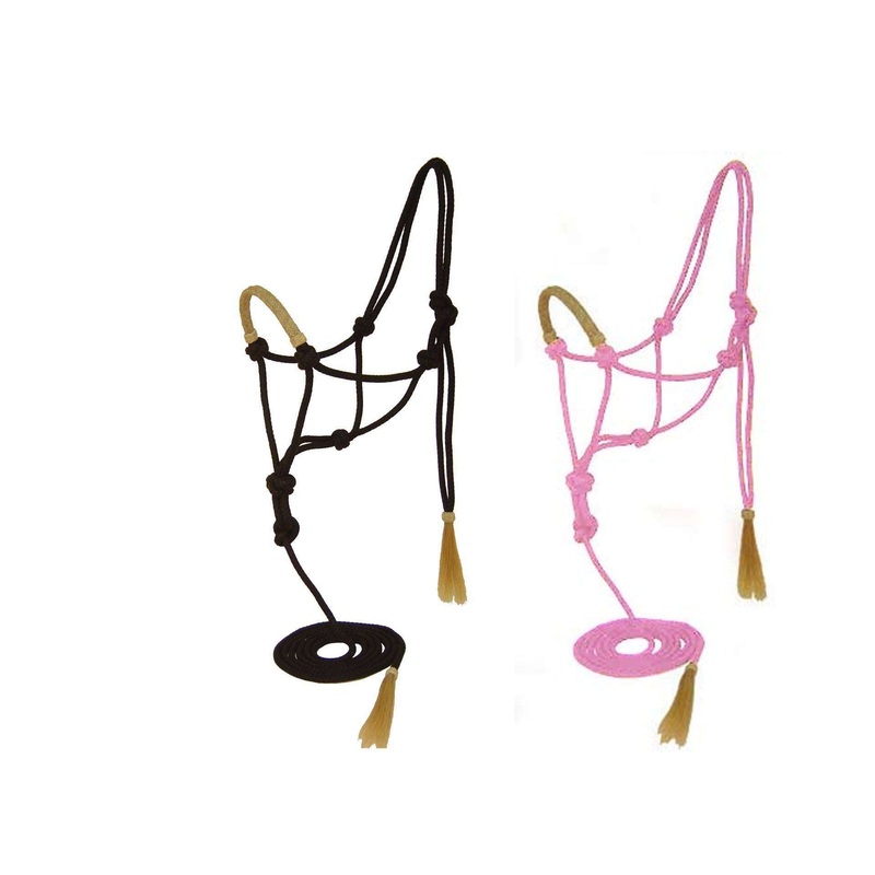 Tahoe Tack Nylon Rope Halter with Rawhide Braided Noseband