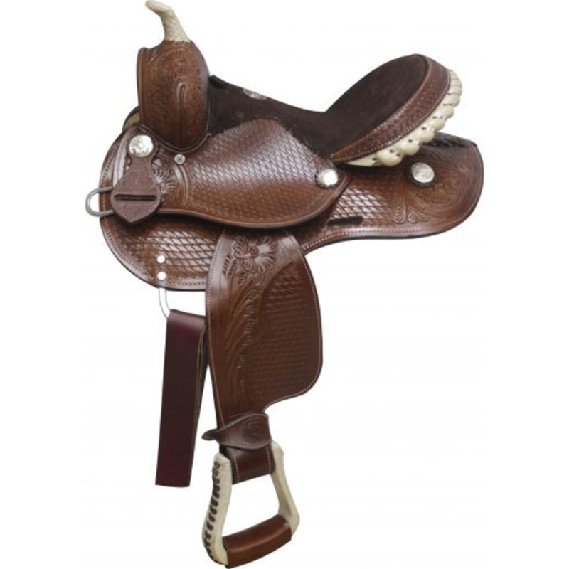 #0286: Fully tooled Double T pony saddle