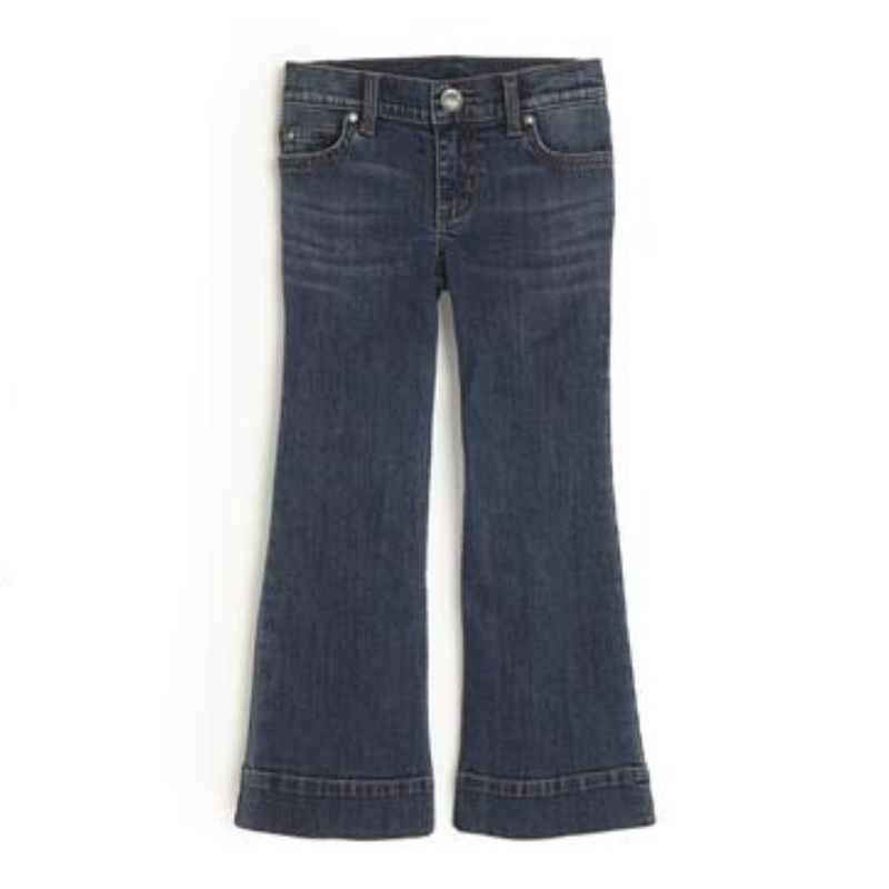09GWWDI Wrangler Girls Darci Medium Wash Trouser Jeans