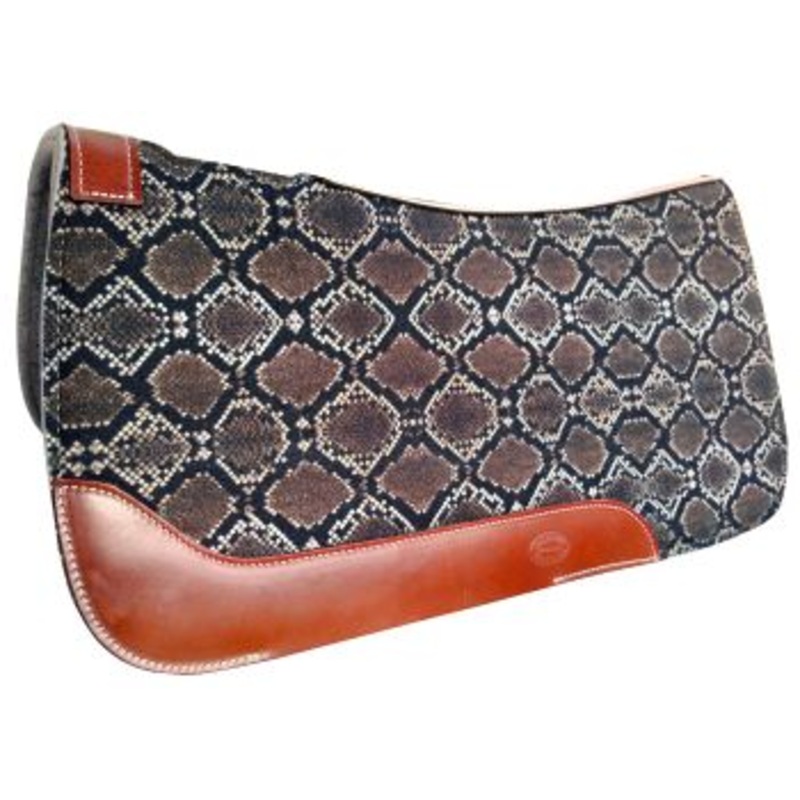 #24055: Showman  31″ X 32″ Snake Print Solid Felt Saddle Pad