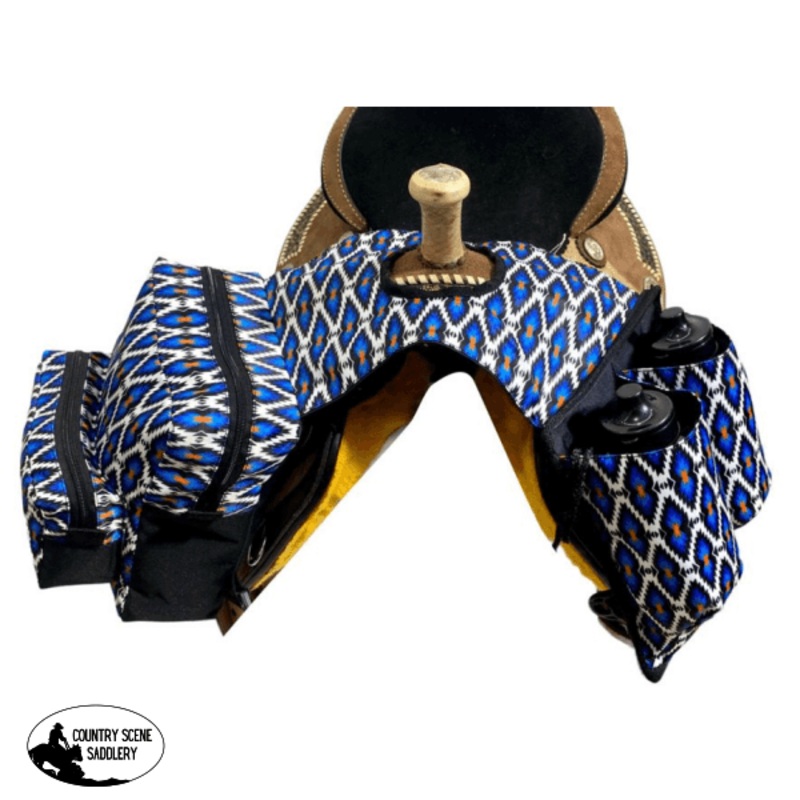 Showman Aztec Print Nylon Horn Bag – Blue/Org