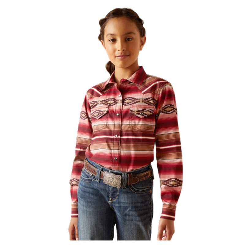 10046420 Ariat Girls Serape Shirt – Blushing Serape Print