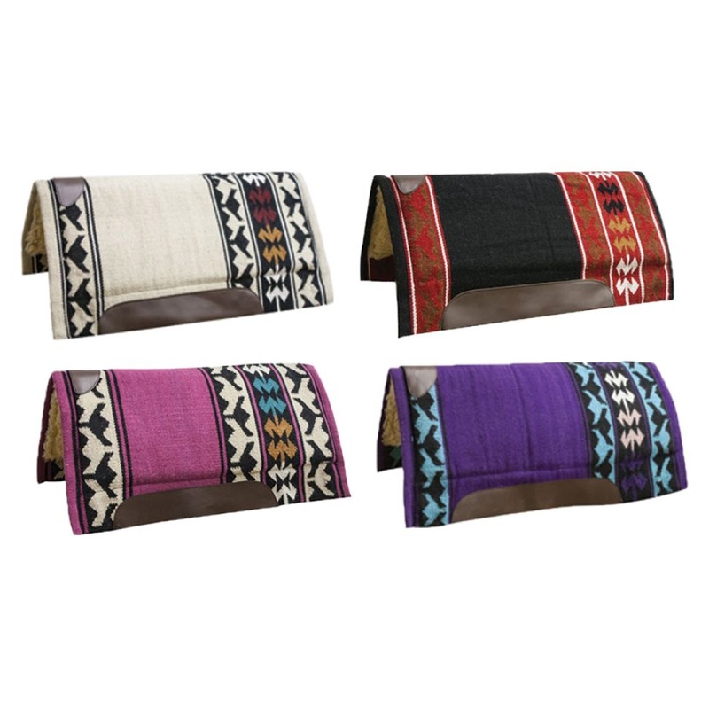 32 x 34 Economy cutter saddle pad with woven wool top and 1 fleece bottom
