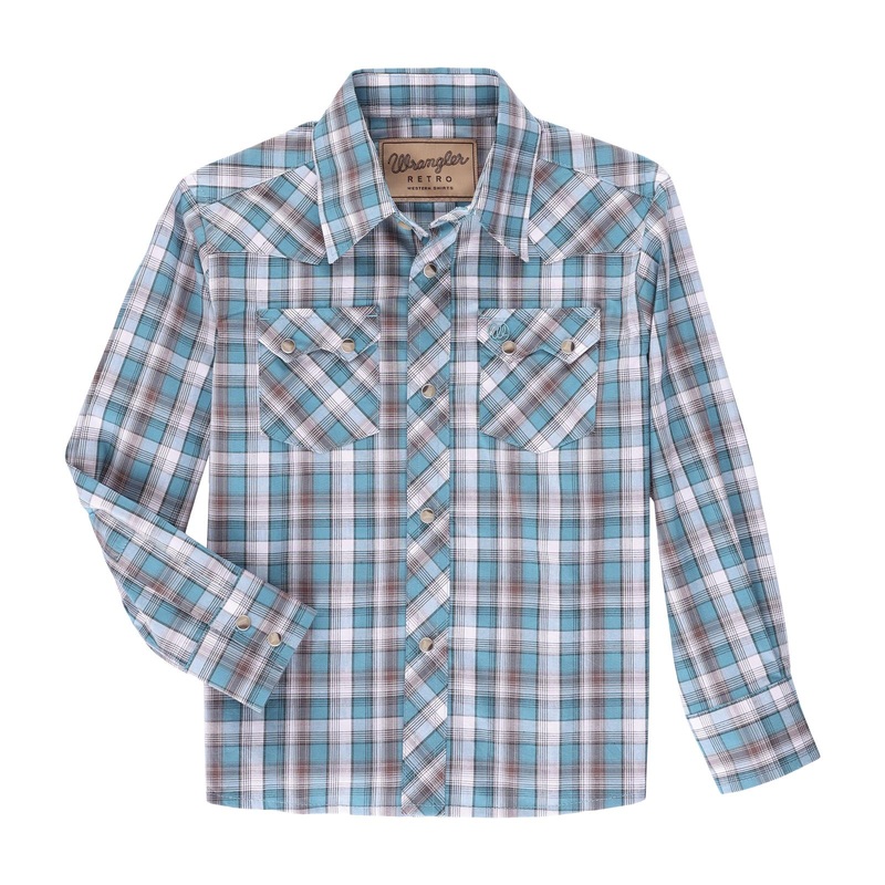 Boy’s Wrangler Retro Plaid ~ Teal