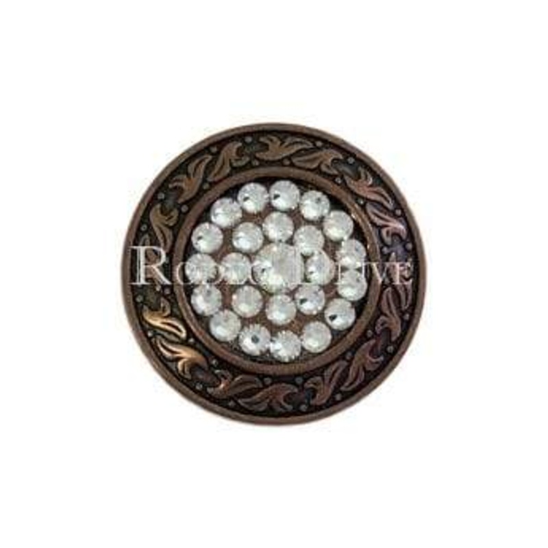 Clear Copper 1.5″ Disc European Crystal Concho-