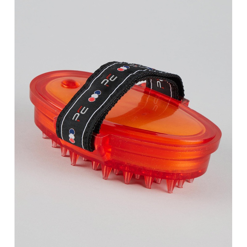 Curry Comb with Integrated Sponge Black & Red