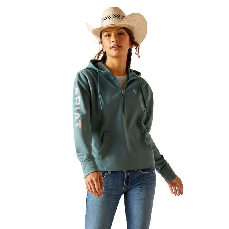 Ariat Womens 1/2 Zip Tek Hoodie XL Pomegranate