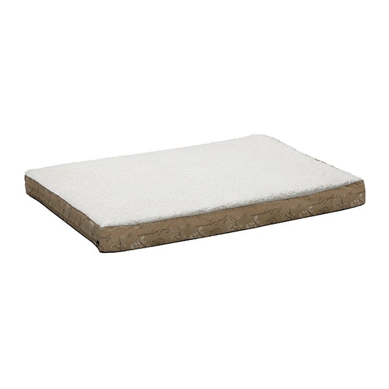 Quiet Time Script Tan Thick Ortho Dog Bed 30×40